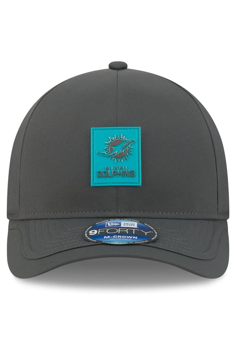 Men's New Era Charcoal Miami Dolphins 2025 Sideline Cold Weather 9FORTY M-Crown Adjustable Hat, Alternate, color, Charcoal