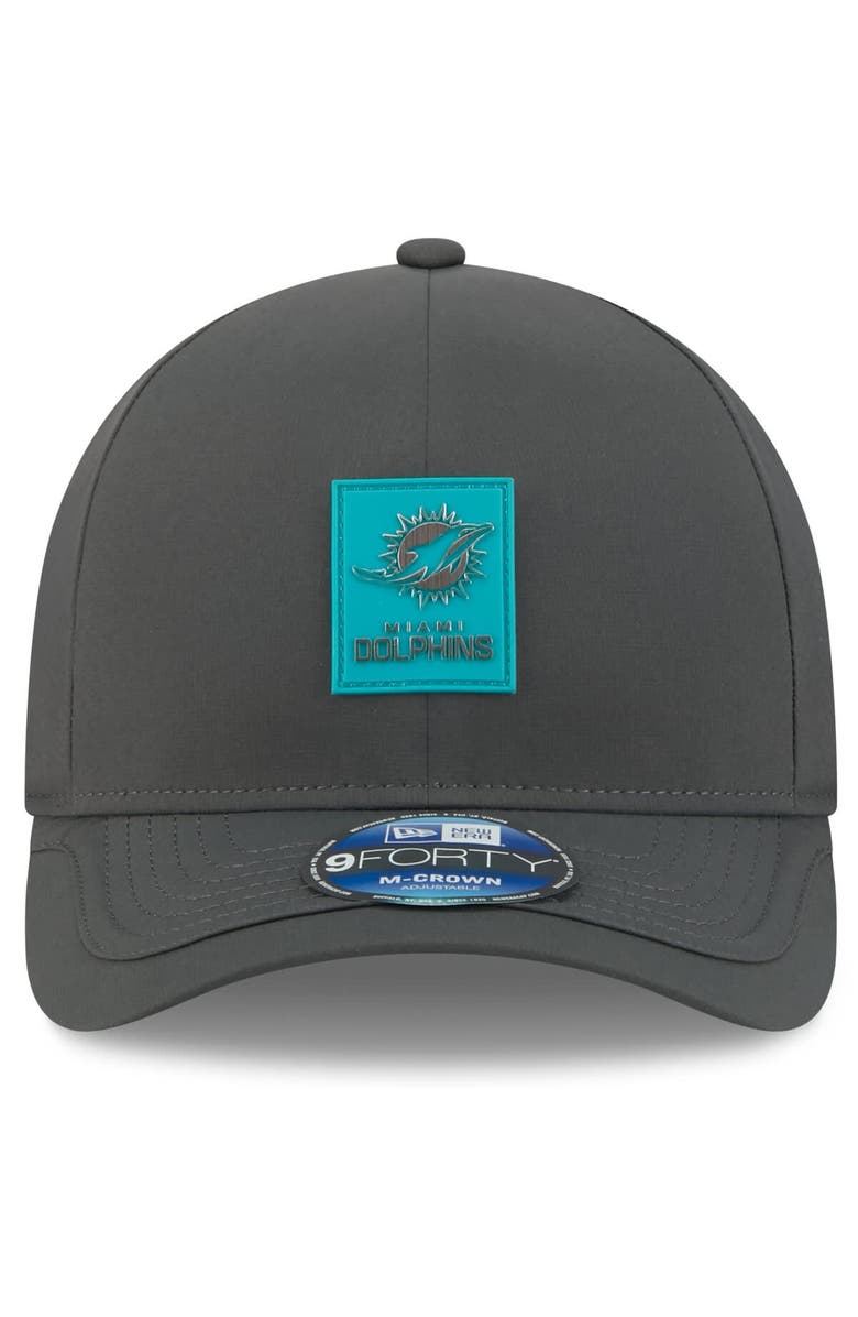 New Era Men's New Era Charcoal Miami Dolphins 2025 Sideline Cold Weather 9FORTY M-Crown Adjustable Hat, Alternate, color, Charcoal