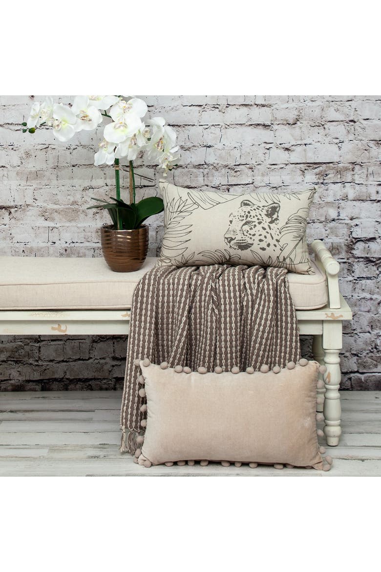 Ursula Transitional Beige Throw Pillow, Alternate, color, BEIGE