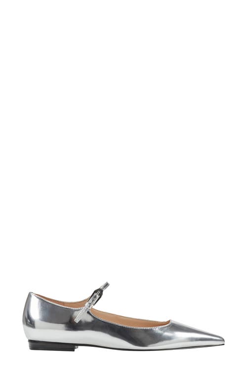 Marc Fisher Ltd Trella Mary Jane Pointed Toe Flat In Silver
