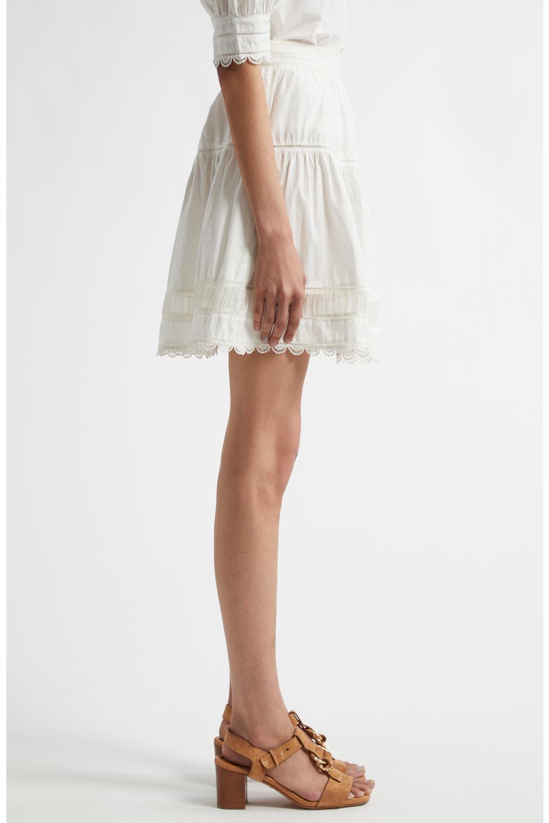 Ayla Tiered Cotton Skirt, Alternate, color, COWRIE