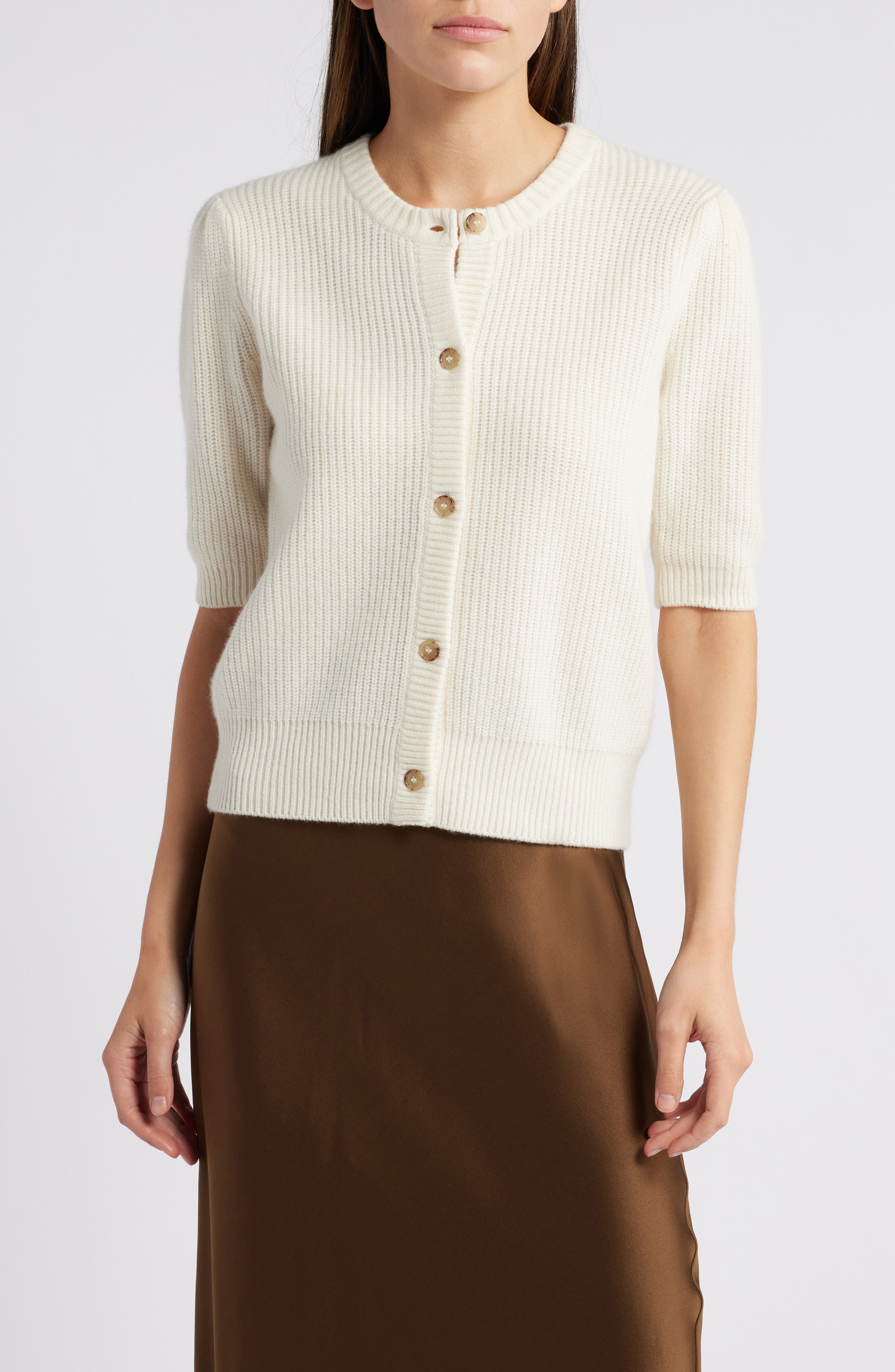 FRAME Shrunken Rib Wool & Cashmere Cardigan