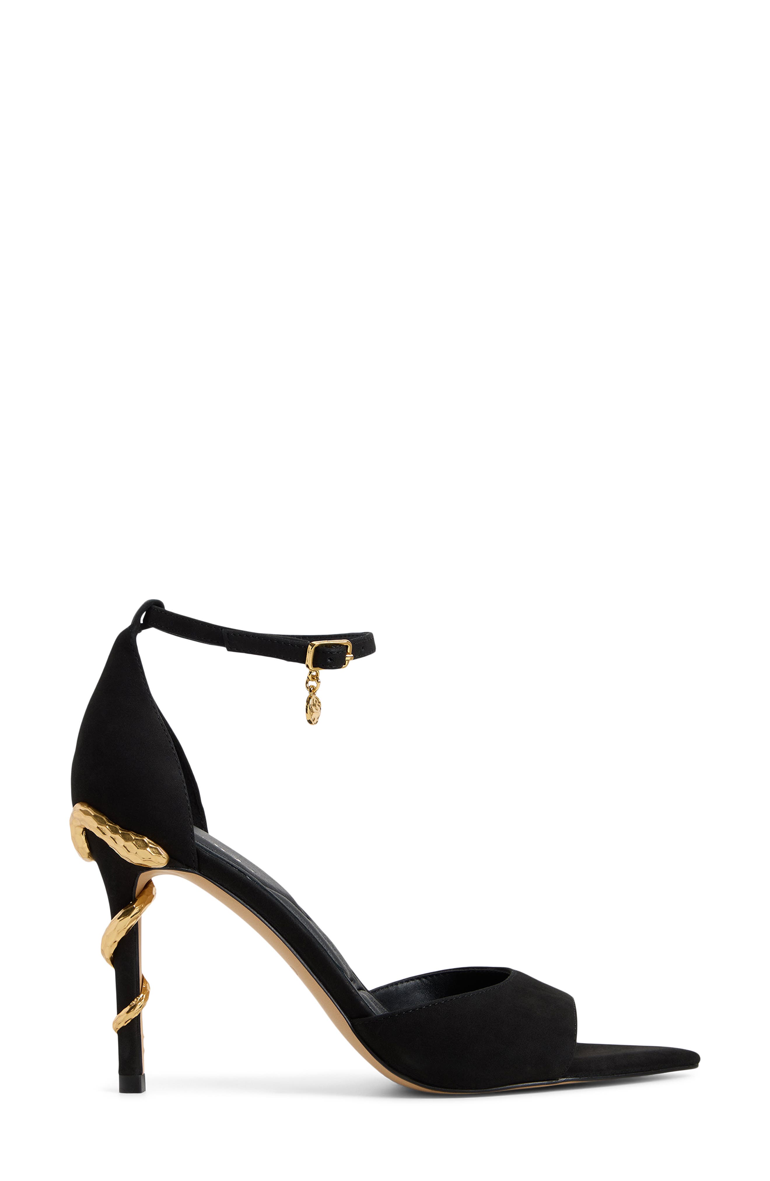 ALDO Medeza Ankle Strap Pointed Toe Sandal, Alternate, color, Black