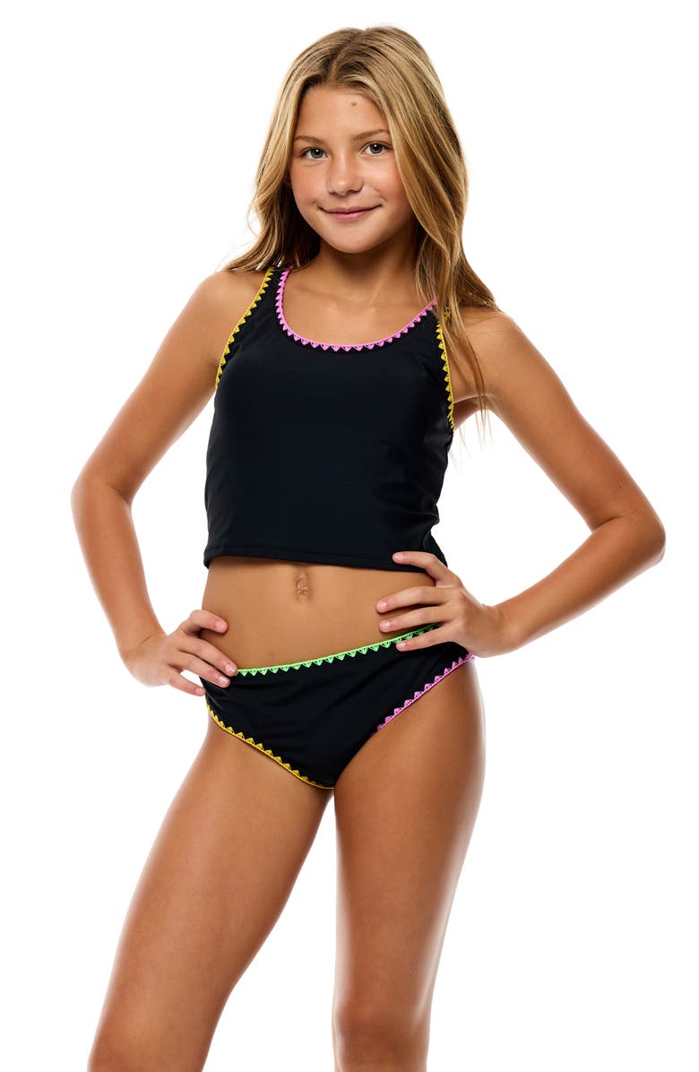 Beach Lingo Kids' Whipstitch Two-Piece Swimsuit, Alternate, color, Black