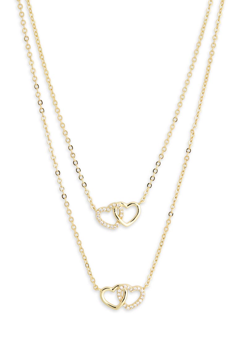 Together Is My Favorite Place To Be Set of 2 Infinity Heart Necklaces, Alternate, color, CLEAR- GOLD