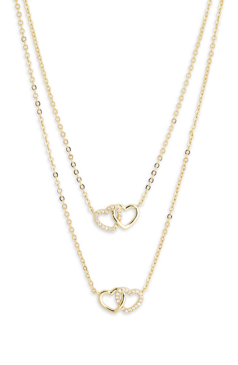 Leith Together Is My Favorite Place To Be Set of 2 Infinity Heart Necklaces, Alternate, color, Clear- Gold