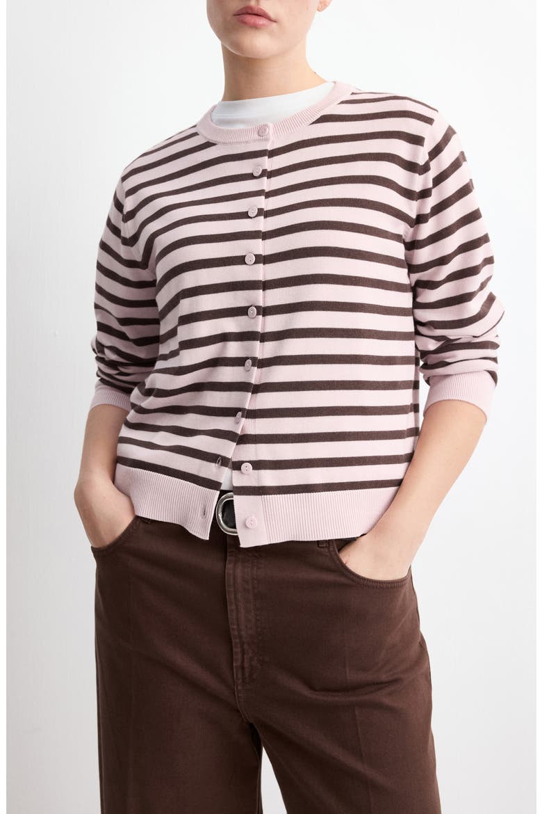 Stripped Knit Cardigan, Main, color, PINK