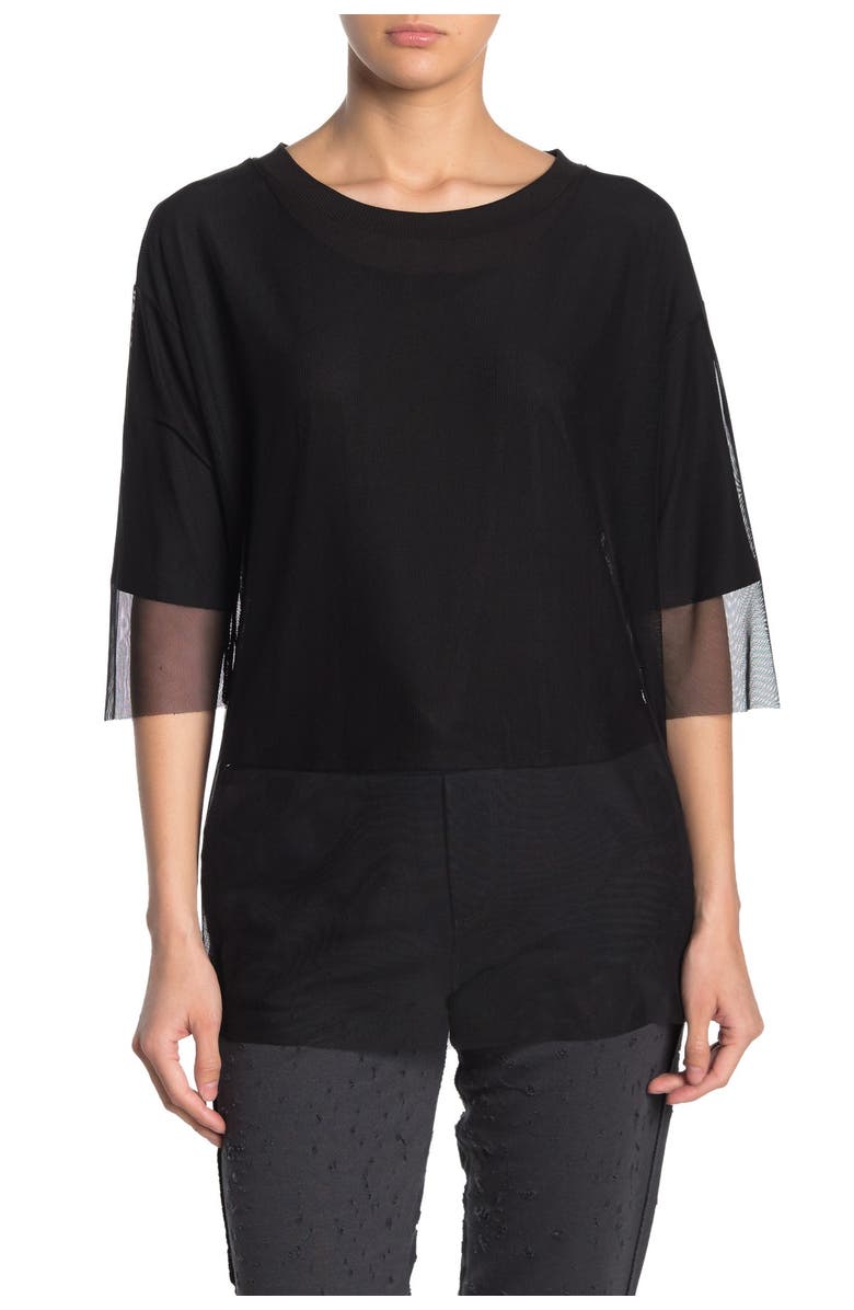 Alo Layer-Up Mesh Overlay T-Shirt, Main, color,