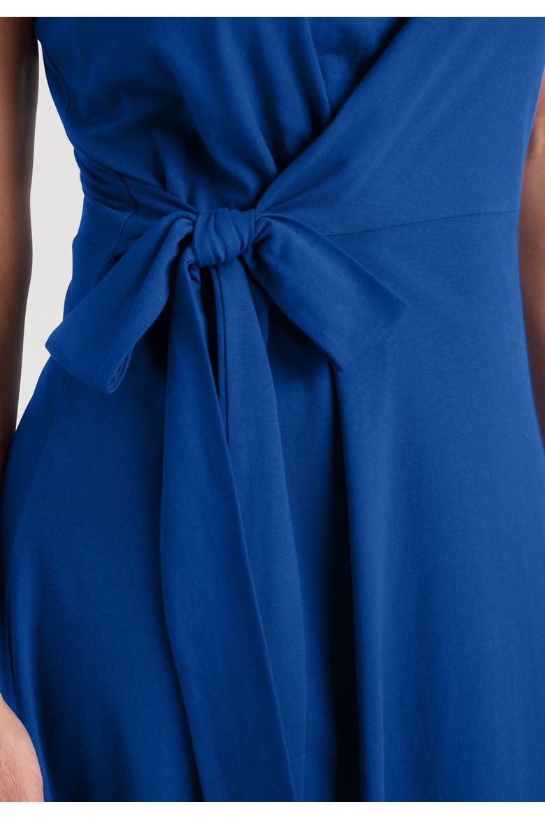 Stretch Cotton Side Tie Maxi Dress, Alternate, color, DARK SAPPHIRE