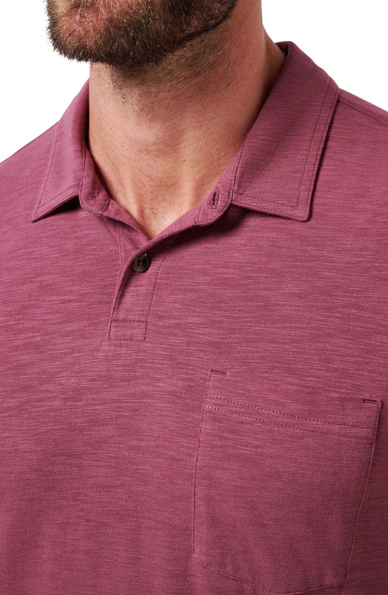 TravisMathew Cloud Slub Pocket Polo, Alternate, color, Damson