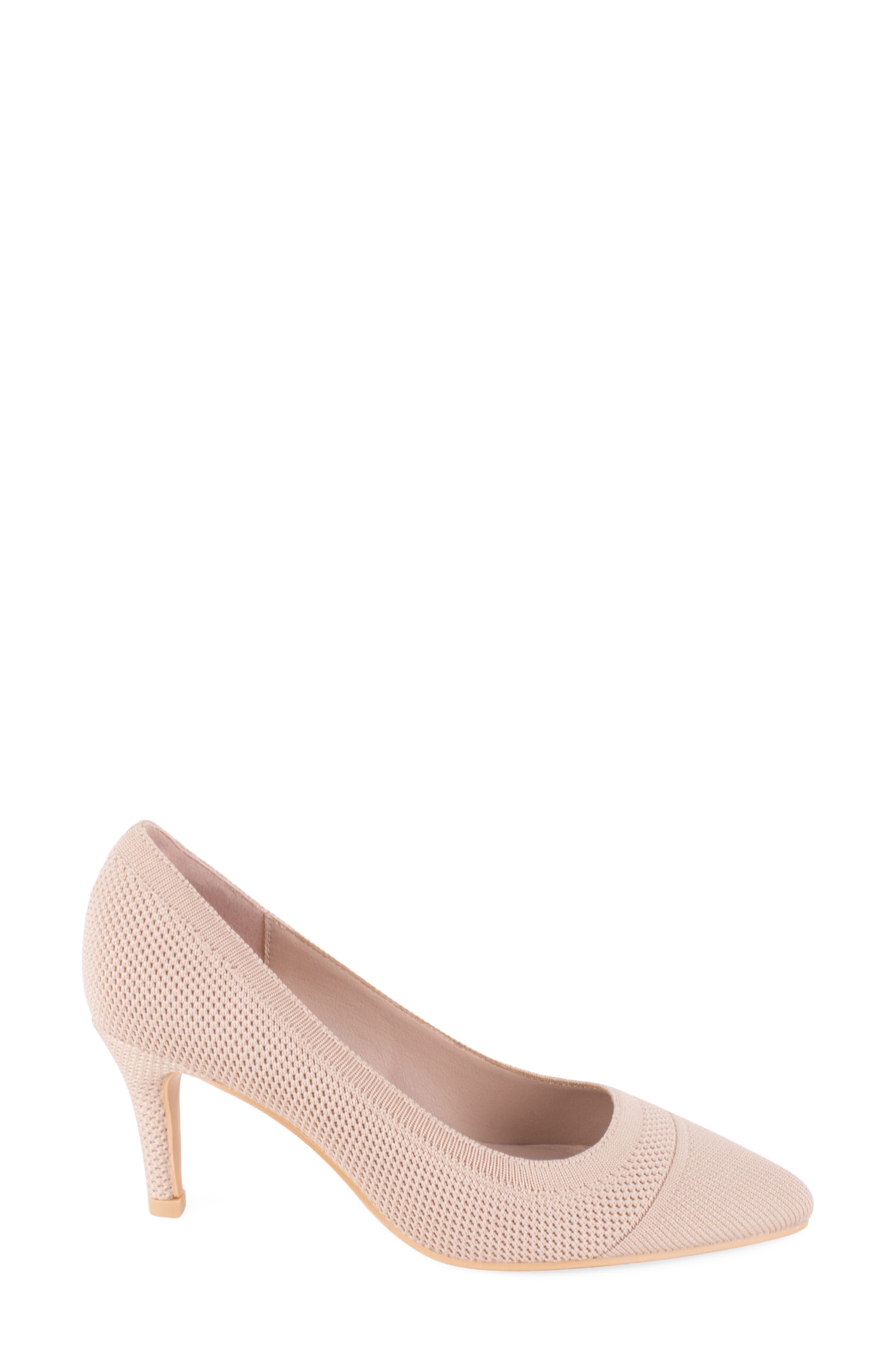 Taj Pointed Cap Toe Pump, Alternate, color, NATURAL