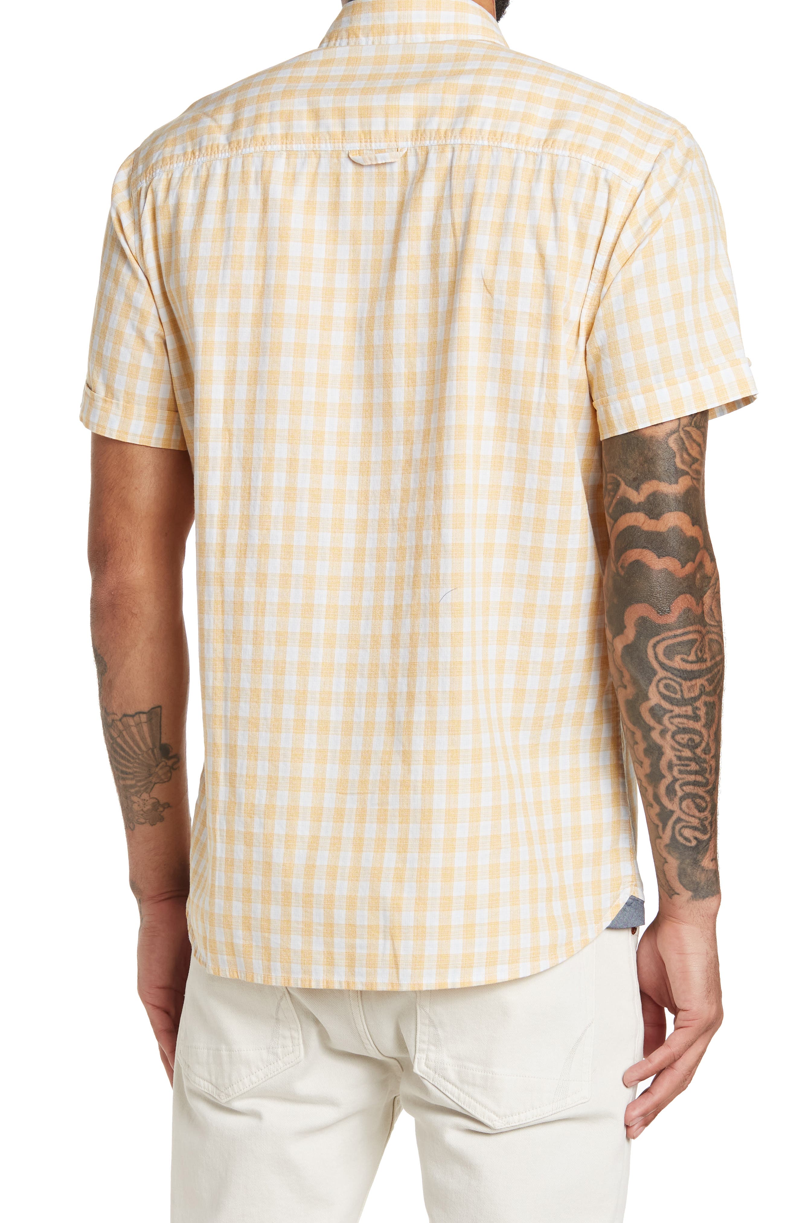 THREAD AND CLOTH Grindle Yarn Check Print Short Sleeve Shirt (Men ...