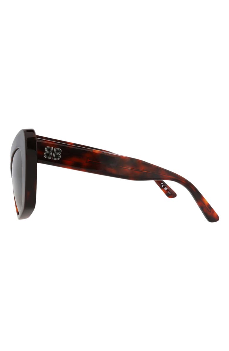 Balenciaga 58mm Cat Eye Sunglasses, Alternate, color, Havana Havana Brown