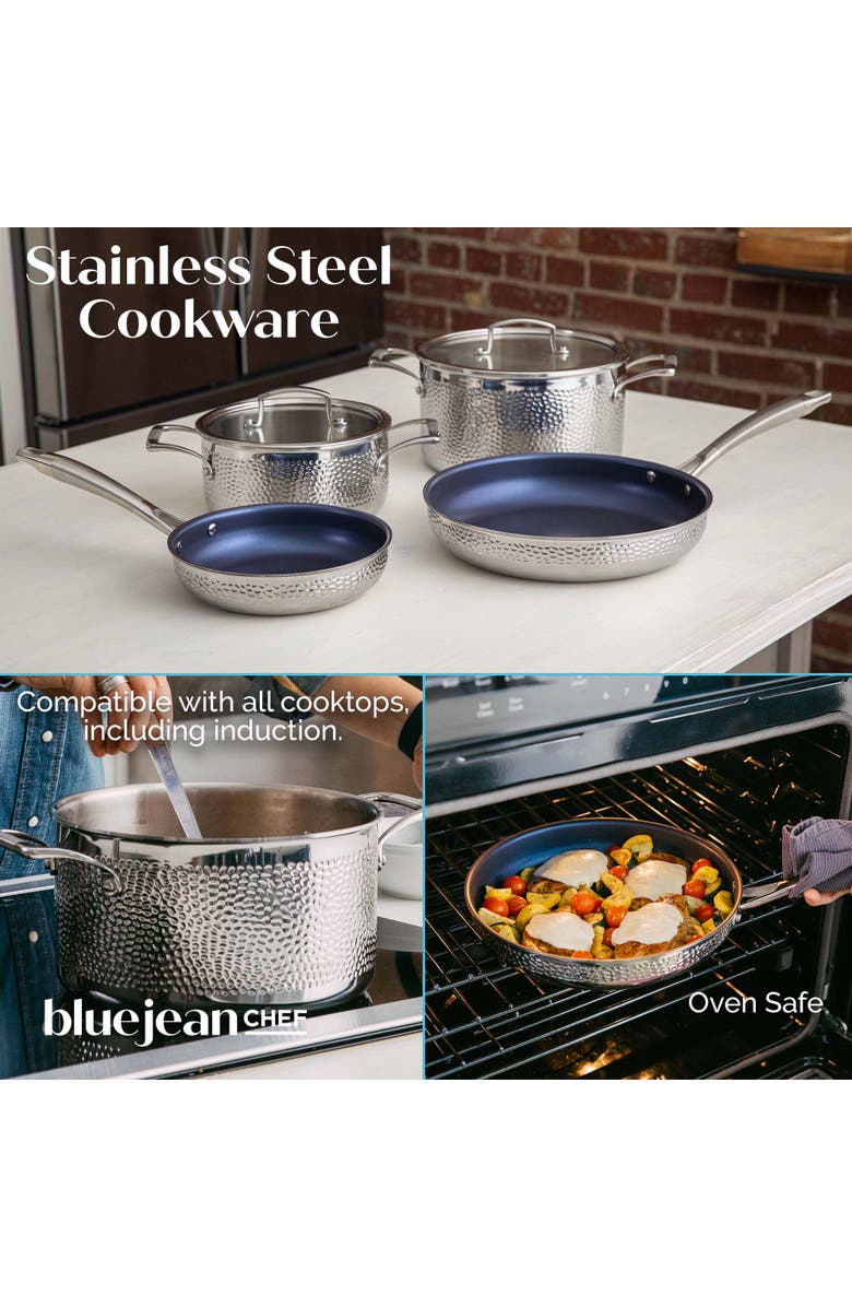 Blue Jean Chef 6-Piece Stainless Steel Cookware Set, Alternate, color, Silver