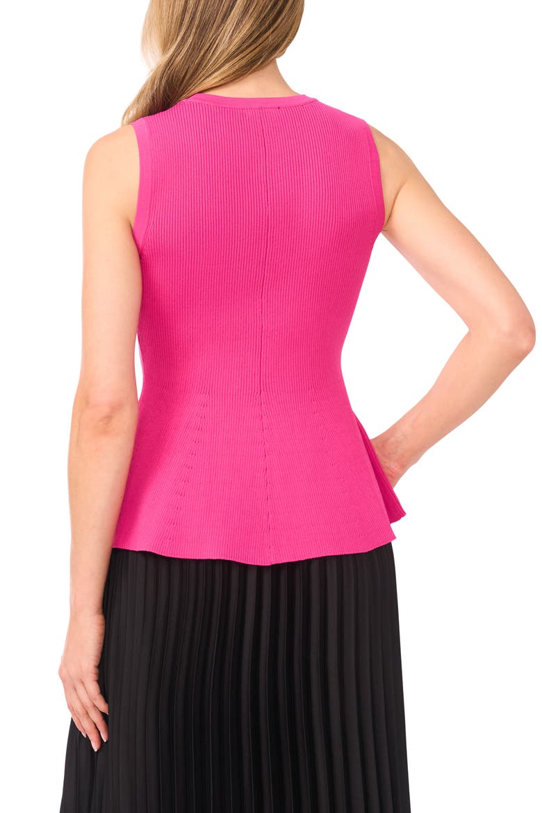 Sleeveless Peplum Rib Top, Alternate, color, ROSE VIOLET