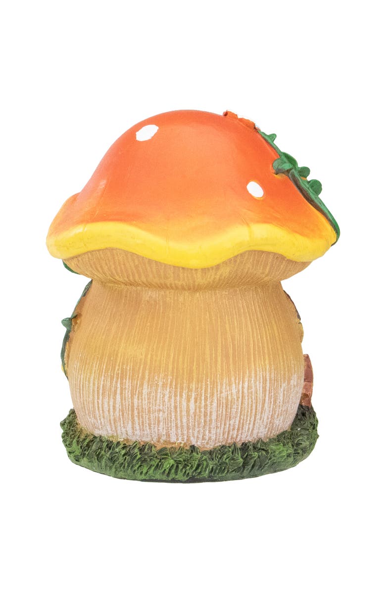Northlight 6.25" Orange Mushroom House Outdoor Garden Statue, Alternate, color, Orange