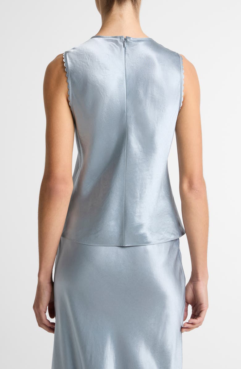 Vince Scallop Trim Sleeveless Sheel, Alternate, color, Light Lagoon