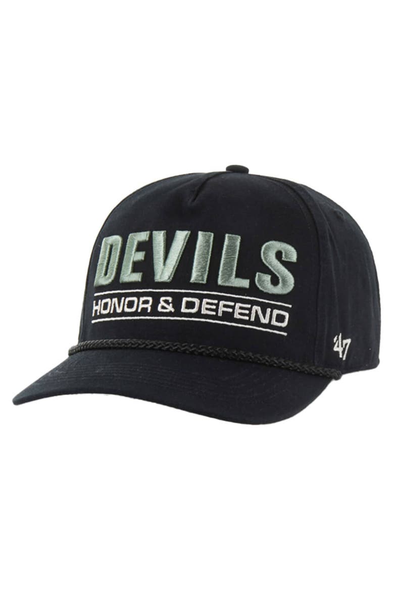 Men's '47 Black New Jersey Devils OHT Military Appreciation Homeland Honor and Defend Hitch Adjustable Hat, Alternate, color, Black