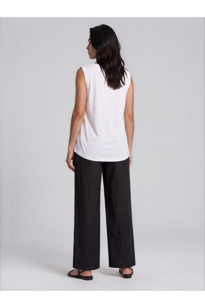 Mapriselle Wide-Leg Linen Trousers, Alternate, color, Black