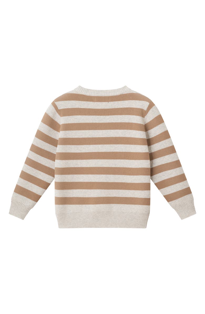 Andy & Evan Kids' Halloween Jacquard Cotton Crewneck Sweater, Alternate, color, Beige Truck