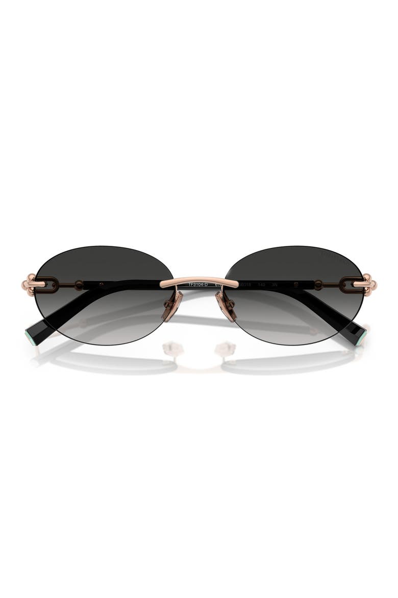 56mm Gradient Oval Sunglasses, Alternate, color, ROSE GOLD/ GREY GRADIENT