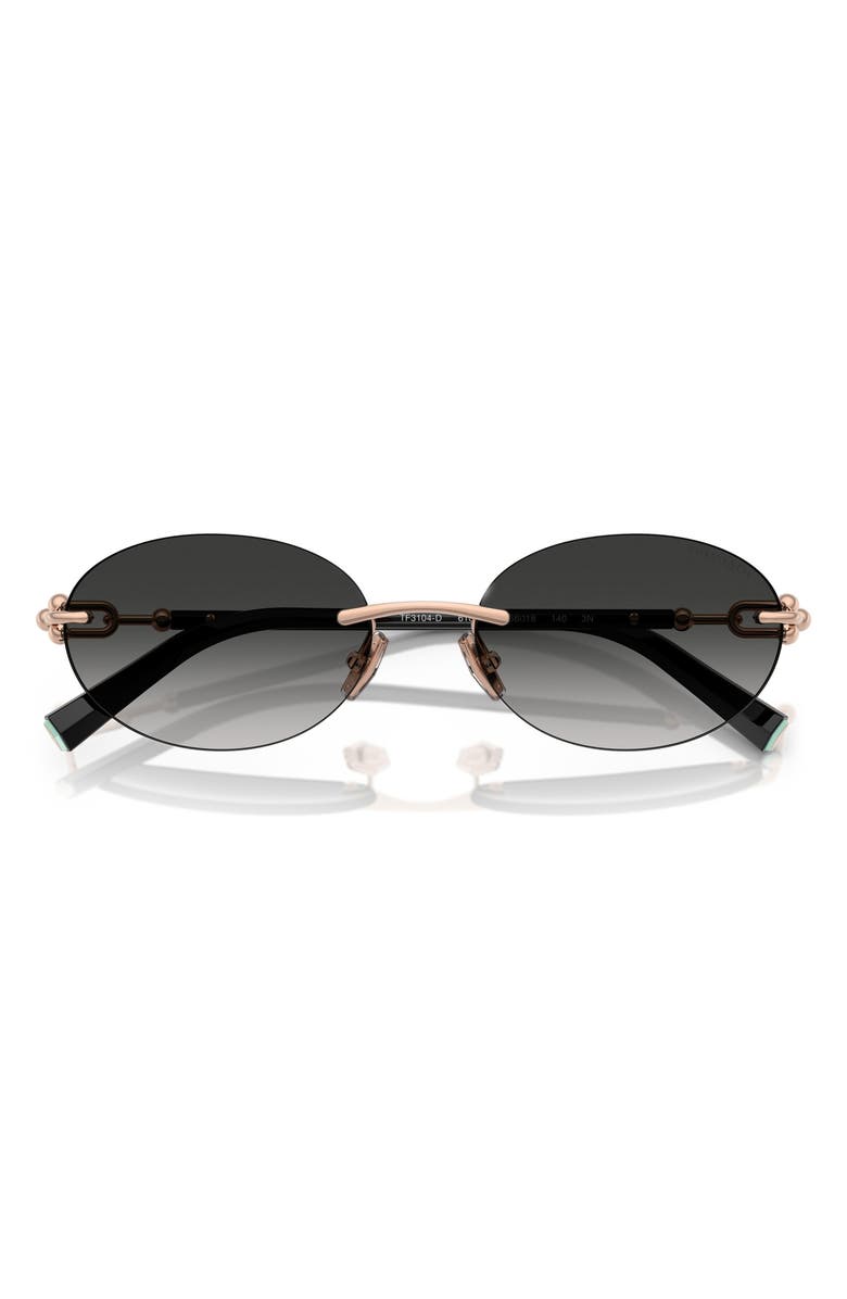 Tiffany & Co. 56mm Gradient Oval Sunglasses, Alternate, color, Rose Gold/ Grey Gradient