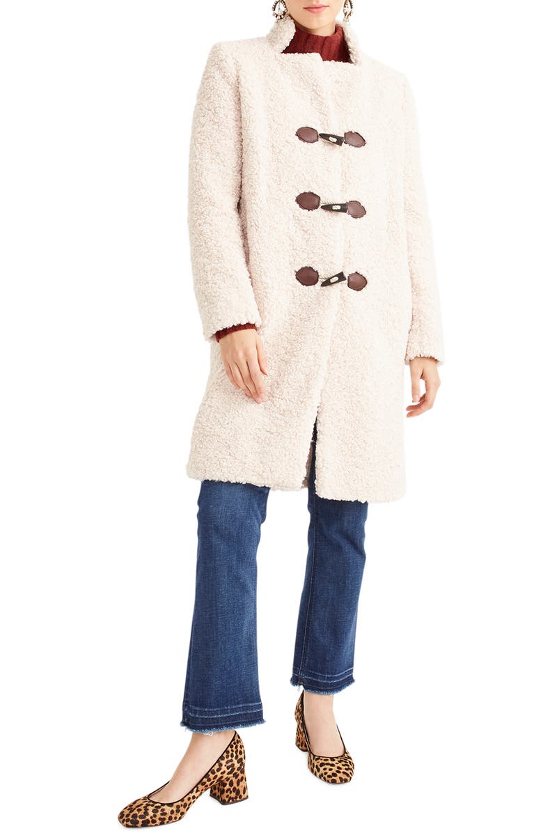 J.Crew Faux Fur Toggle Coat, Main, color, 
