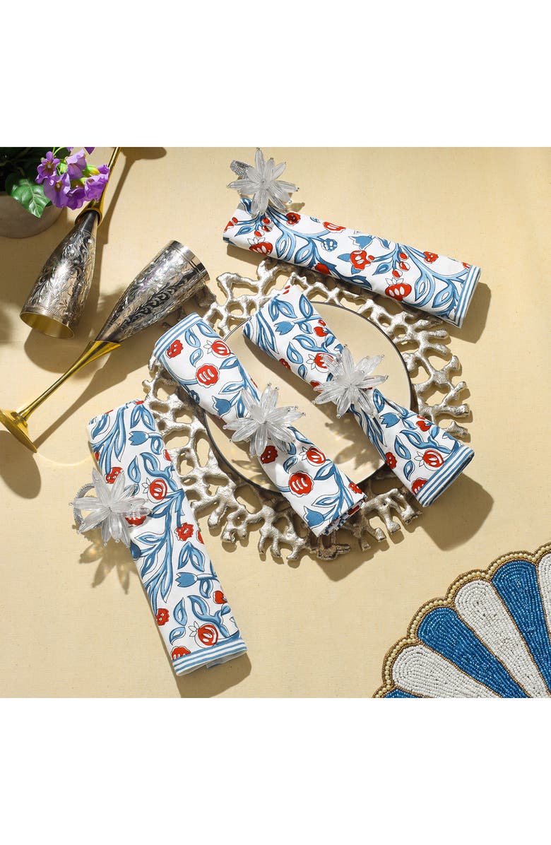 Tiramisu Set of 4 Cotton Napkins, Alternate, color, Blue/Red