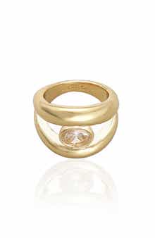 Smooth Dome Crystal Ring