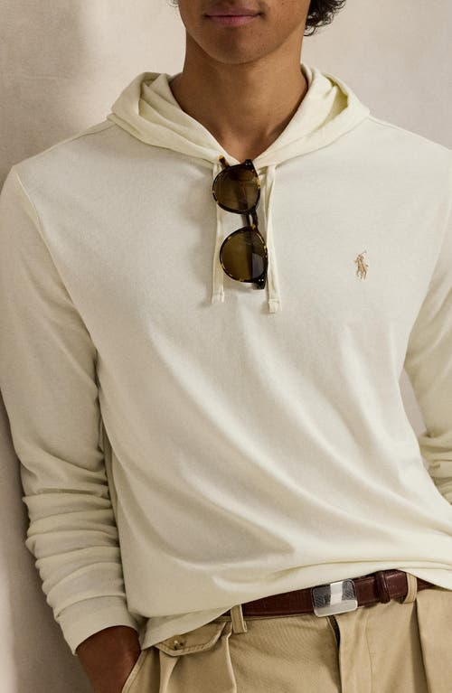 Polo Ralph Lauren Long Sleeve Cotton Jersey Hooded T-shirt In Neutral