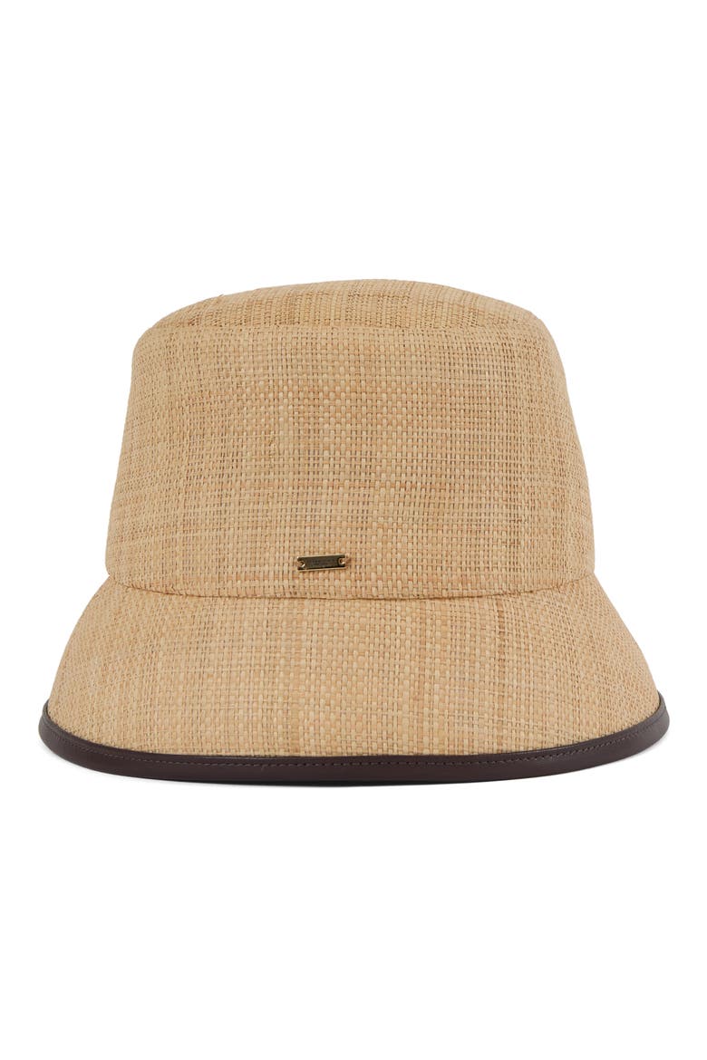 Yuki UPF 50+ Packable Raffia Bucket Hat, Main, color, NATURAL
