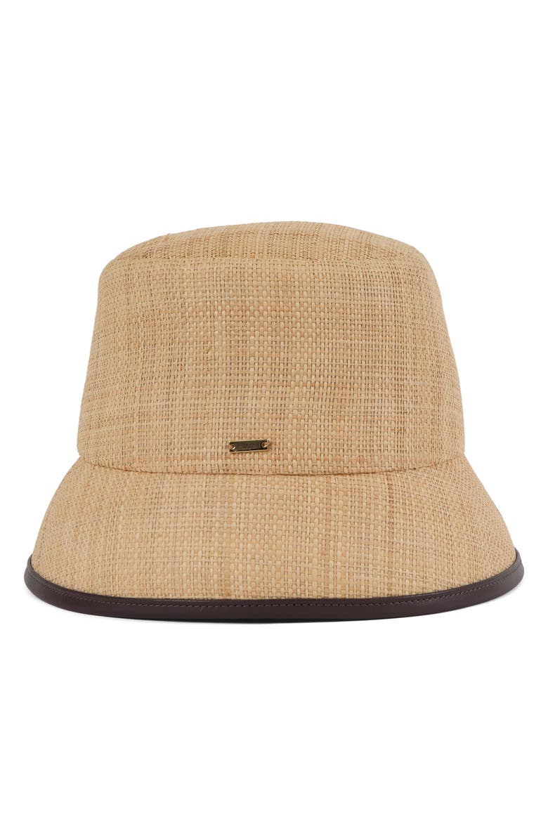 Eugenia Kim Yuki UPF 50+ Packable Raffia Bucket Hat, Main, color, Natural