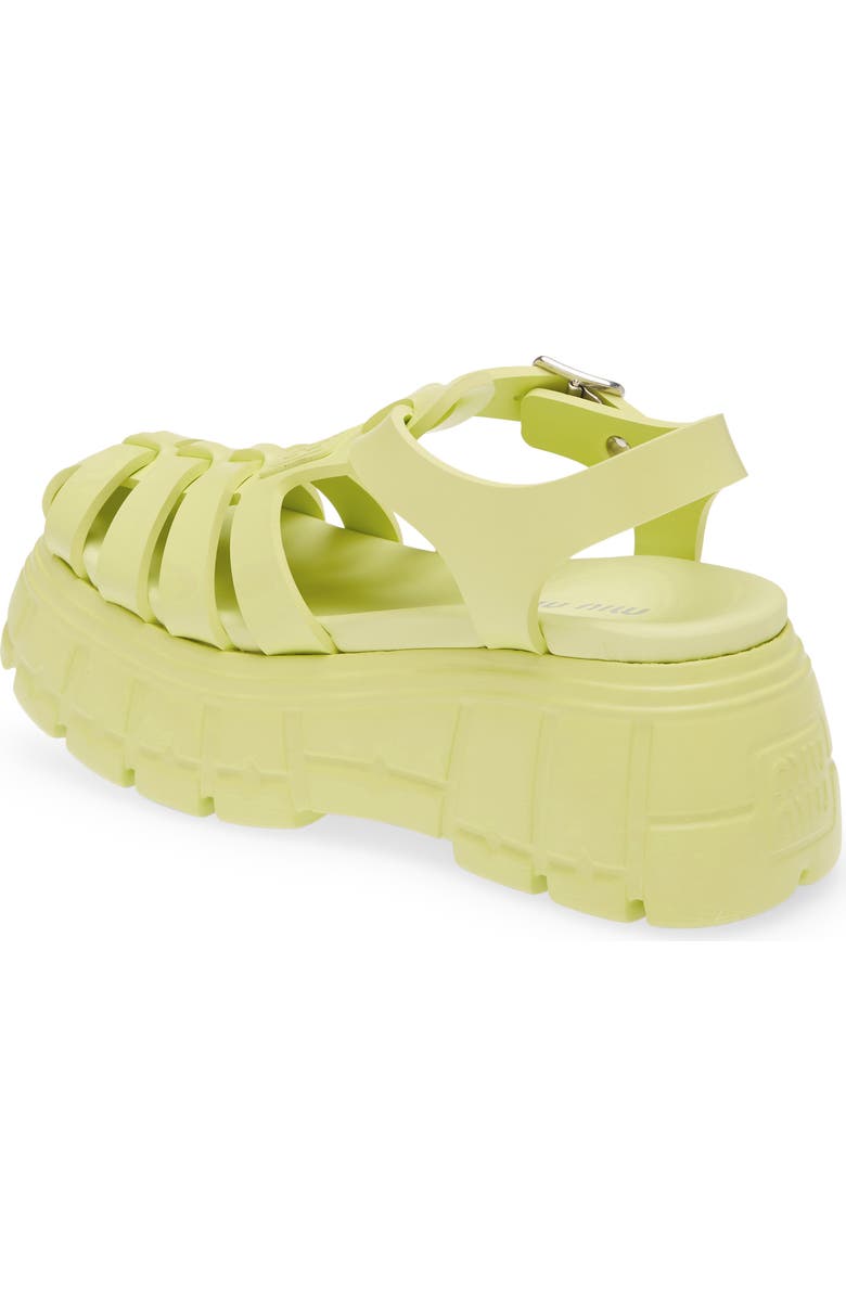 Miu Miu Tire Platform Fisherman Sandal, Alternate, color,