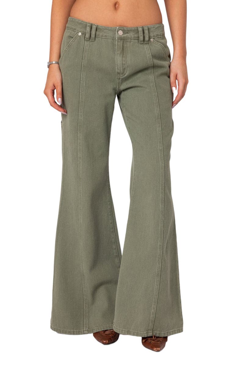 EDIKTED Lottie Low Rise Flare Leg Carpenter Jeans, Main, color,