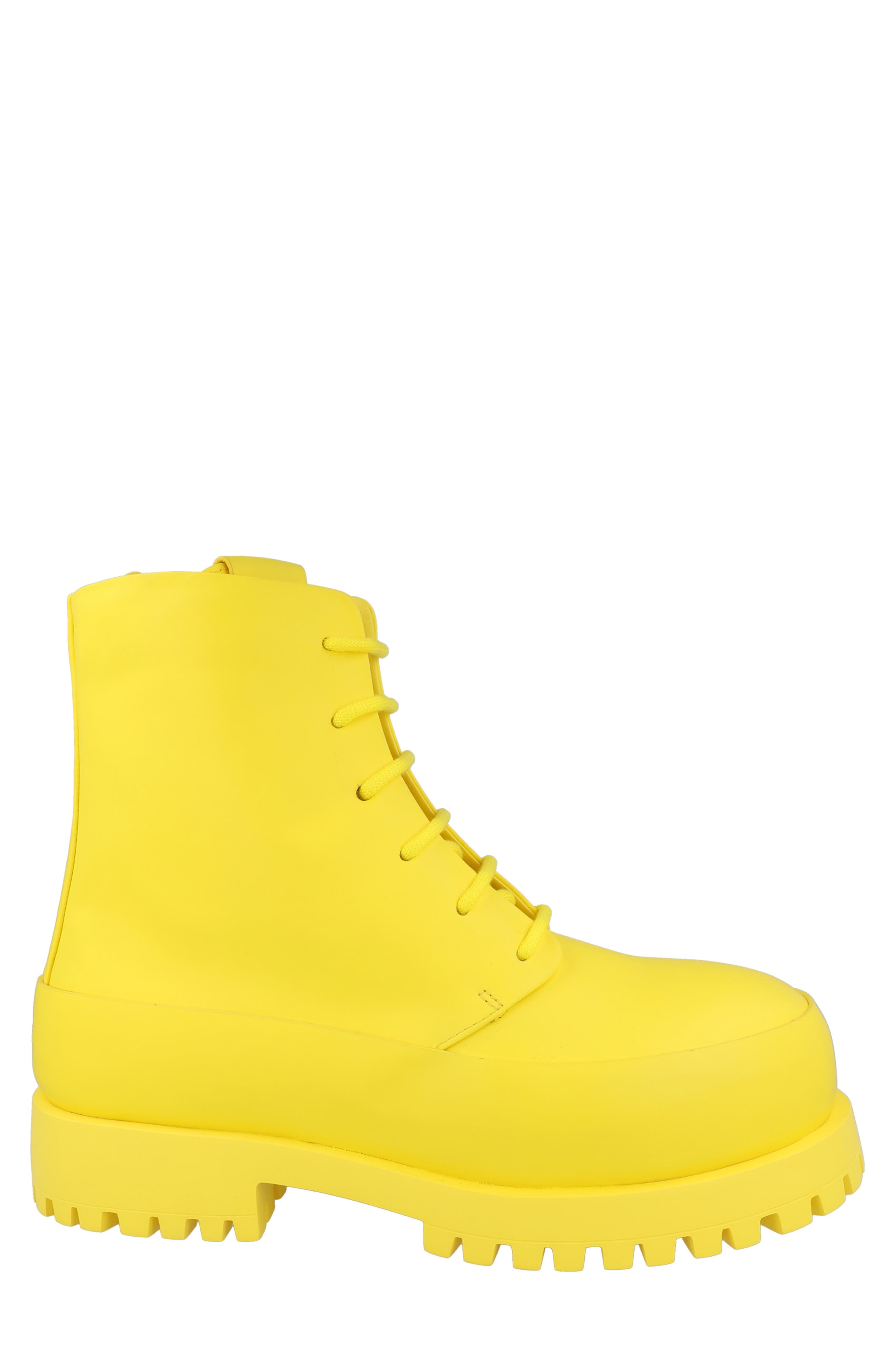 FERRAGAMO Lace-Up Combat Boot, Alternate, color, Yellow