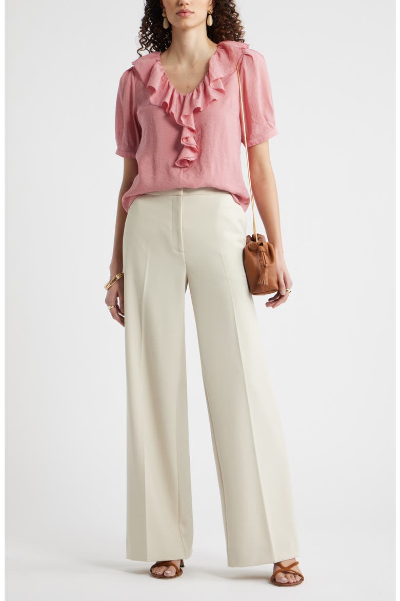 Ruffle Crinkle Semisheer Top, Alternate, color, PINK COMPACT