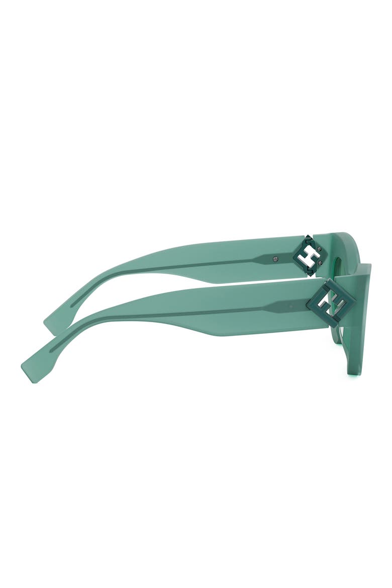 FF Diamonds 52mm Cat Eye Sunglasses, Alternate, color, LIGHT GREEN/ OTHER / GREEN
