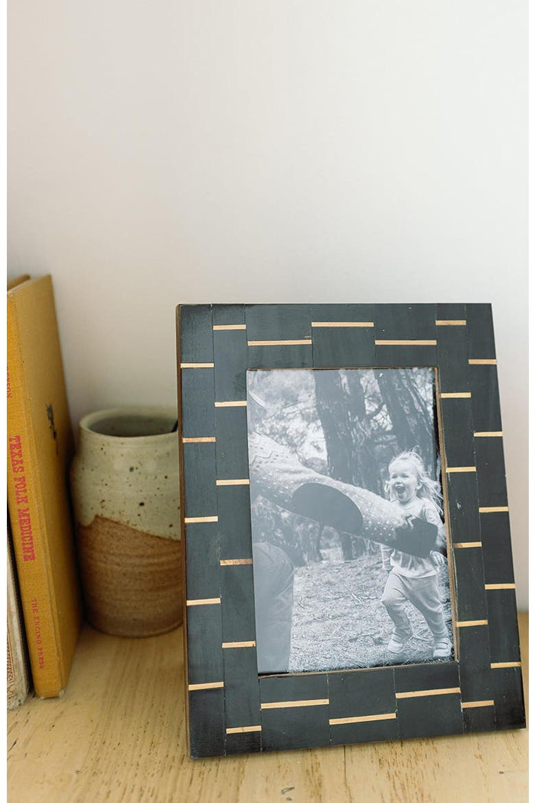 Andhera Dash Black Picture Frame - Carved Horn, Brass, Alternate, color, Black
