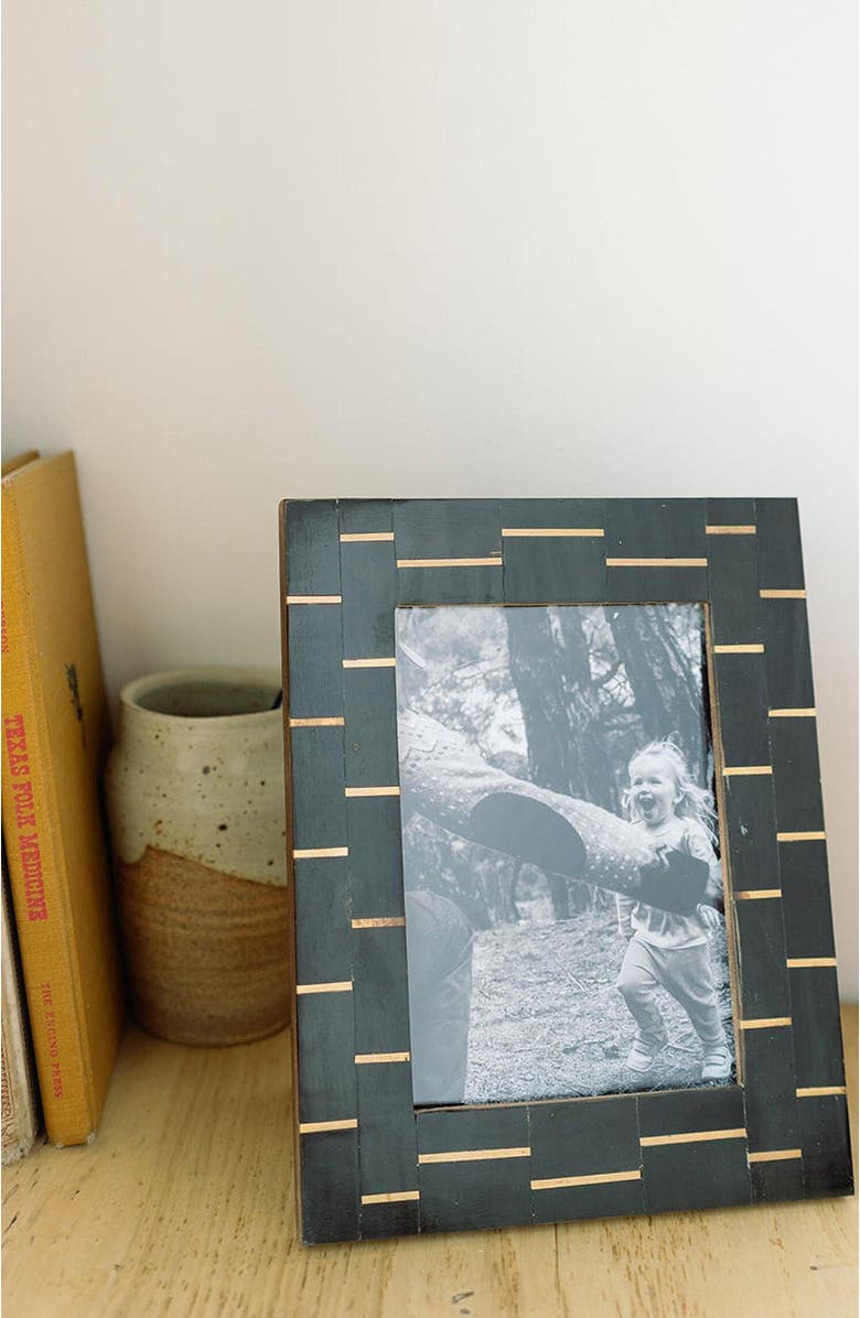 Matr Boomie Andhera Dash Black Picture Frame - Carved Horn, Brass, Alternate, color, Black