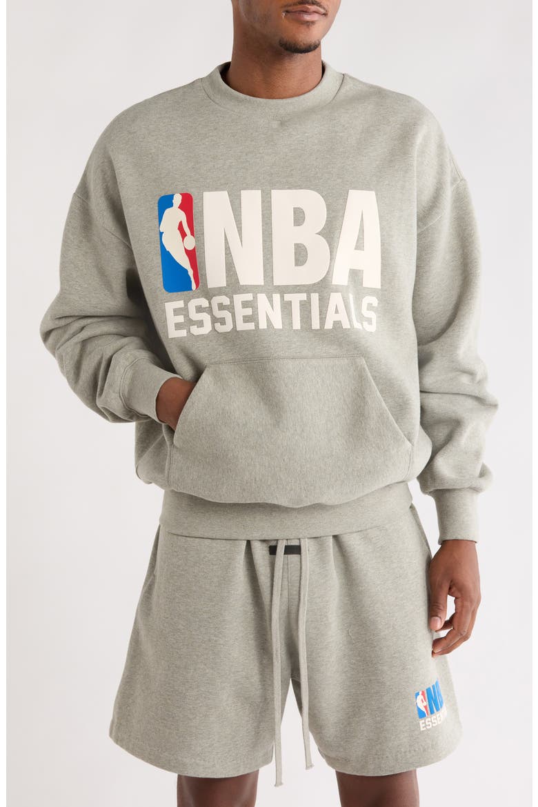 x NBA Classic Fit Graphic Sweatshirt, Main, color, CONCRETE HEATHER