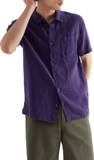 Seasalt Cornwall Carne Short Sleeve Linen Button-Up Shirt