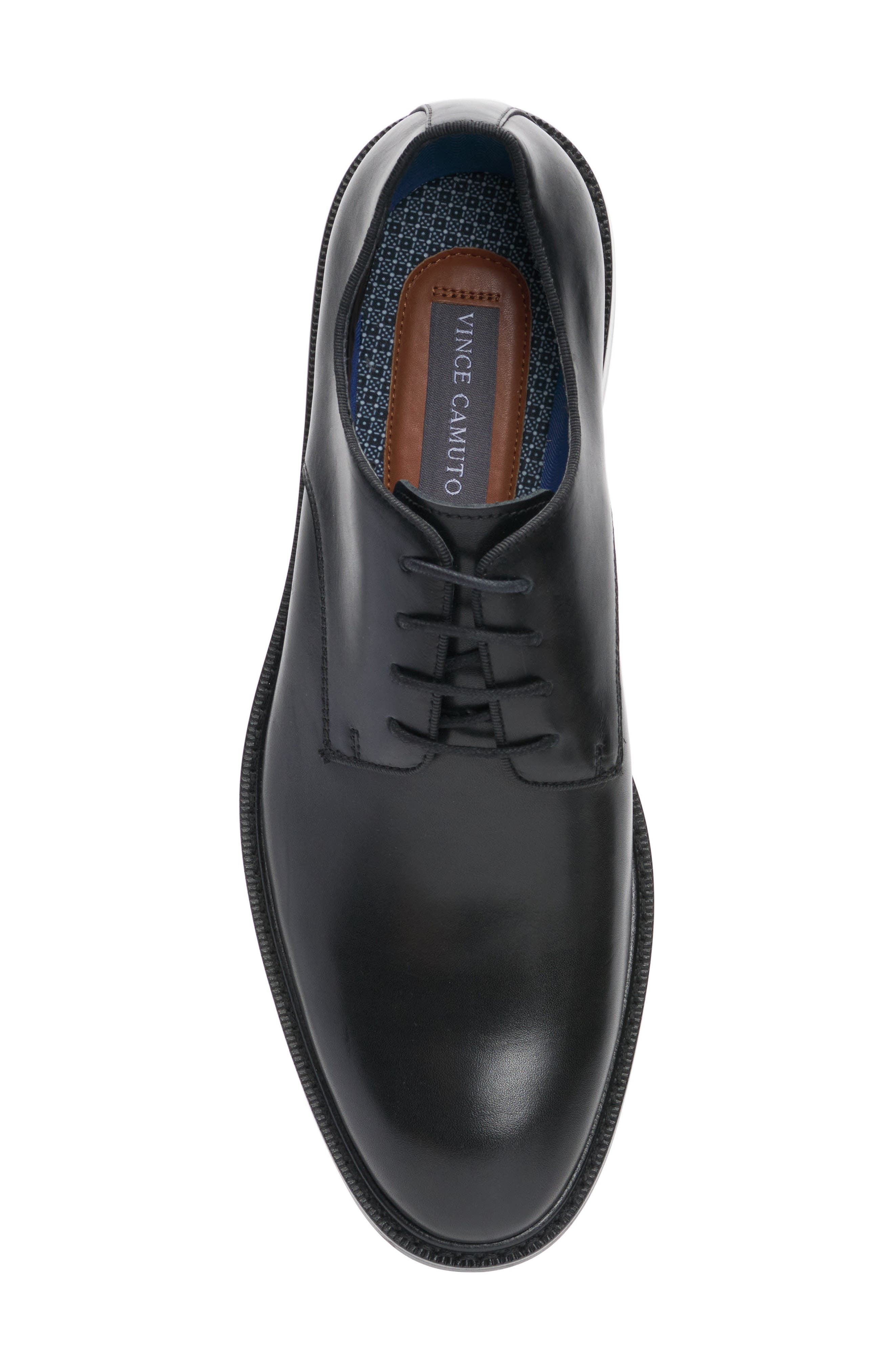 Vince Camuto Lyre Leather Derby, Alternate, color, Black/Black Shhgrg