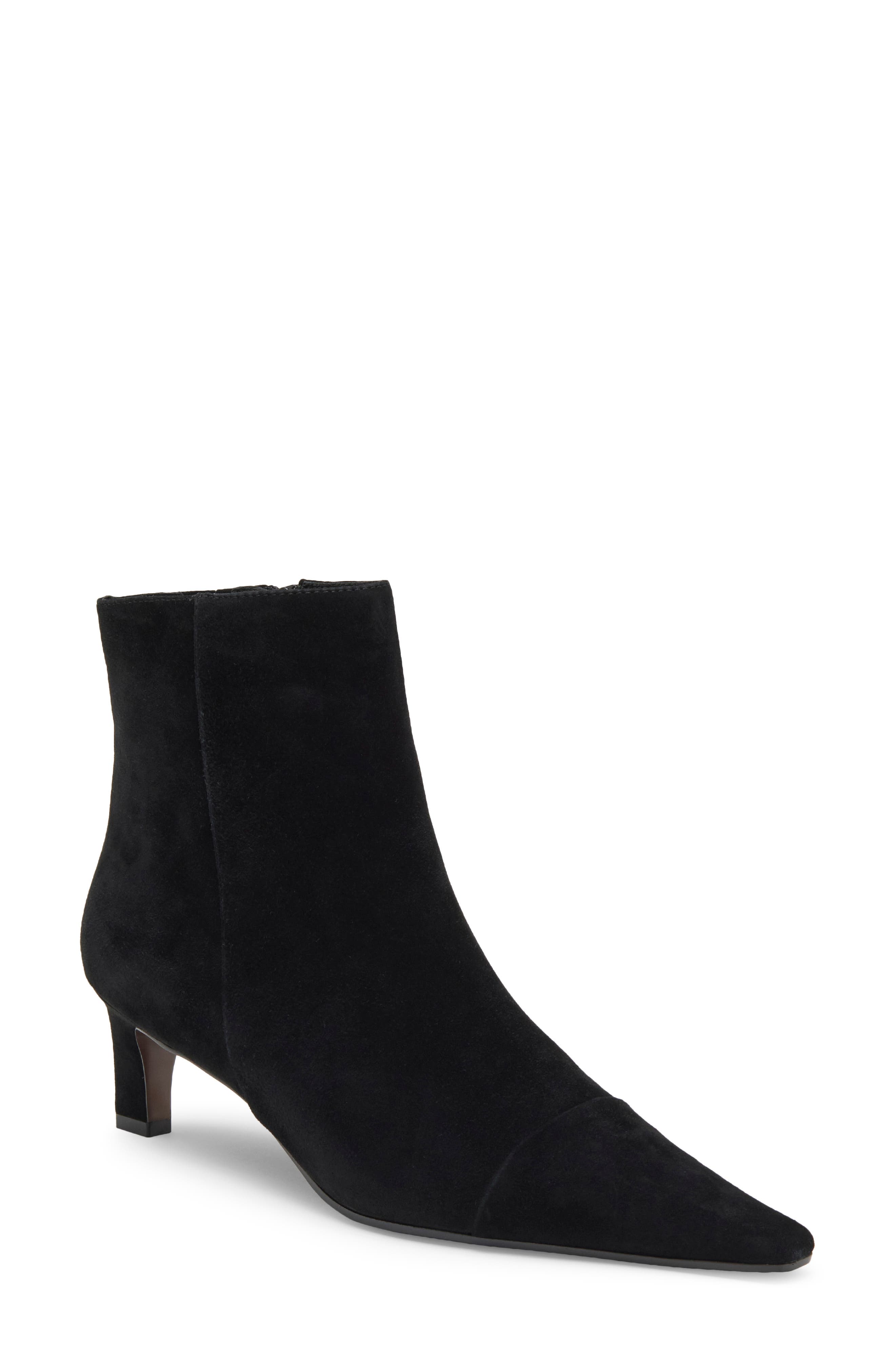 No Time Kitten Heel Bootie, Main, color, BLACK SUEDE