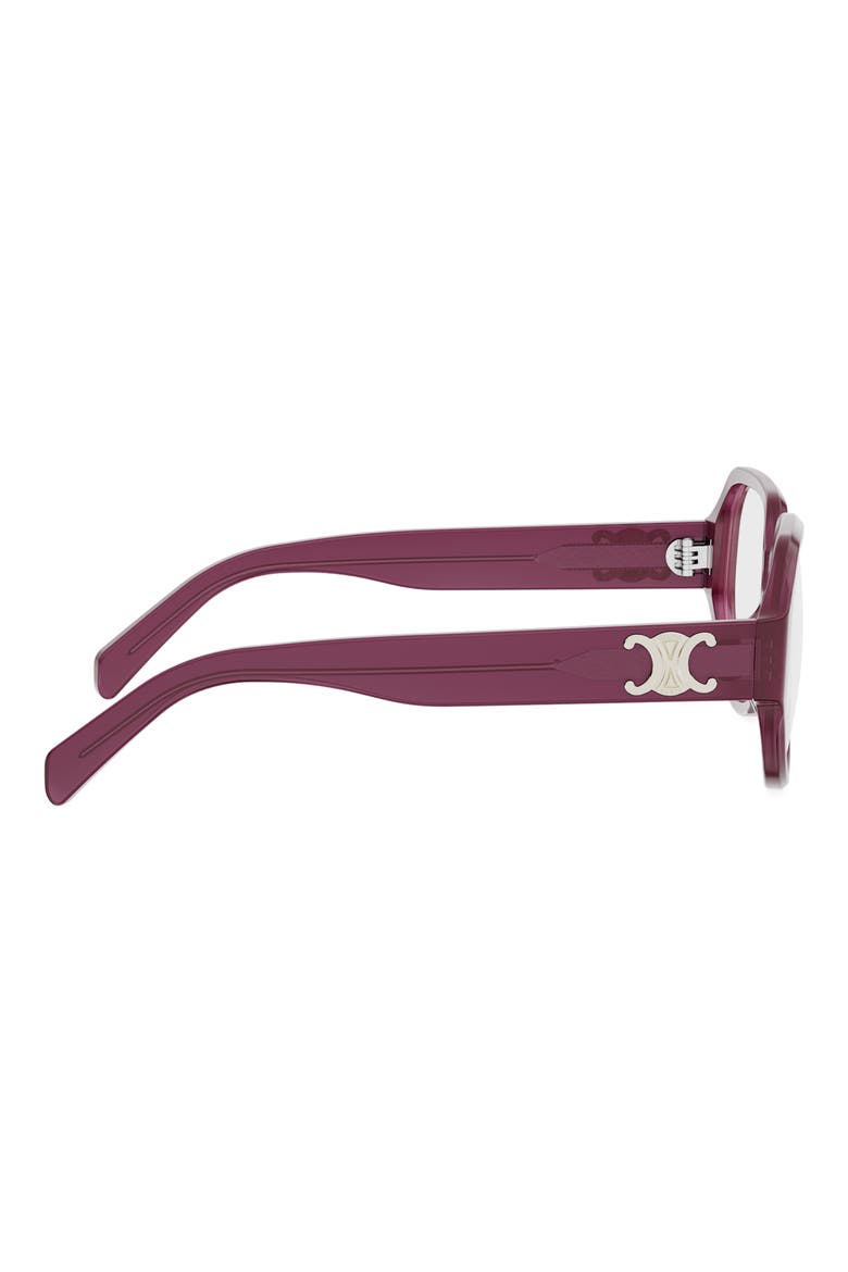 Triomphe 56mm Geometric Eyeglasses, Alternate, color, SHINY BORDEAUX