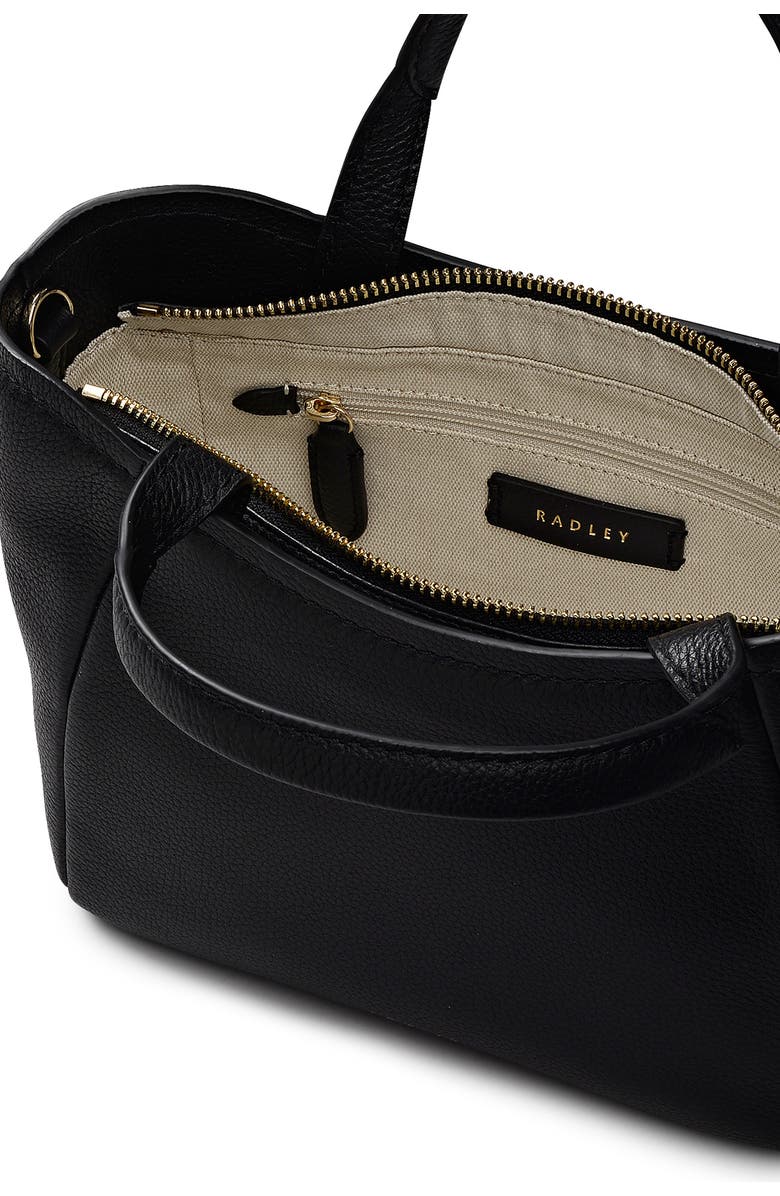 Radley Muswell Lane Pebbled Leather Small Satchel, Alternate, color, Black