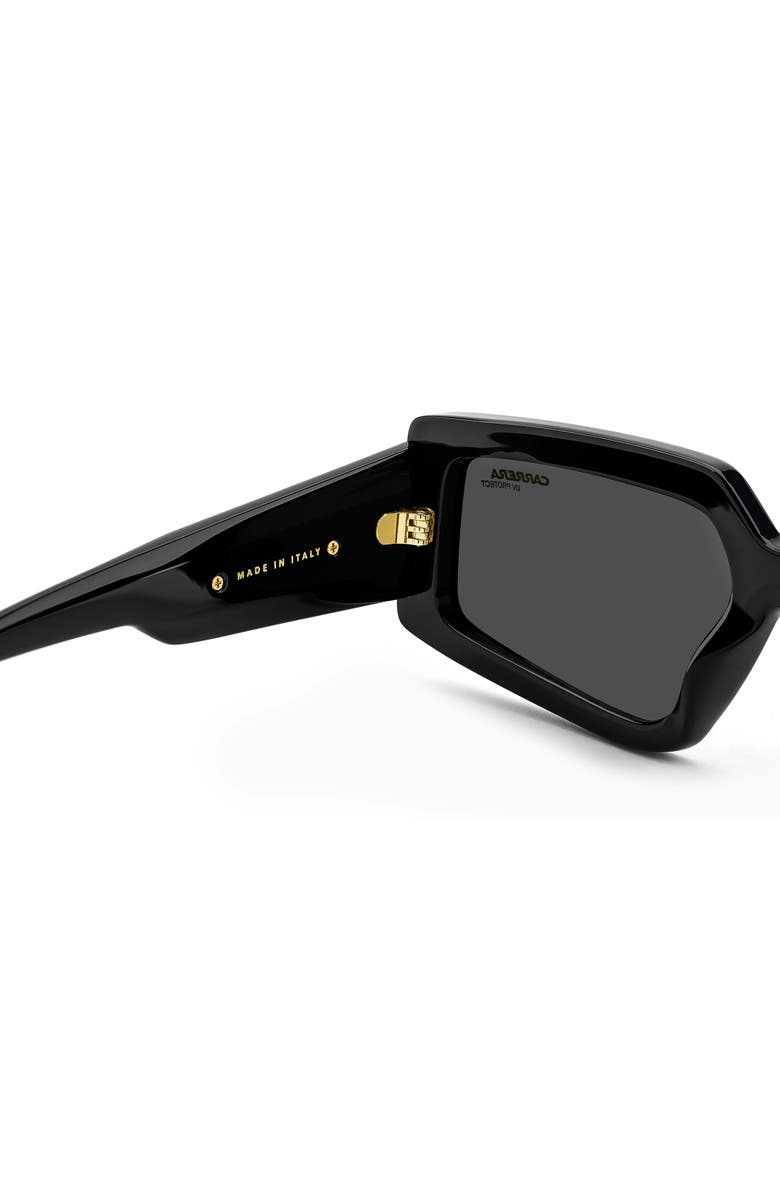 Carrera Eyewear Victory 55mm Square Geometric Sunglasses, Alternate, color, Black Gold/ Grey