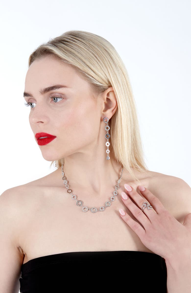 Lucy Quartermaine Art Deco Halo Necklace, Alternate, color, Sterling Silver