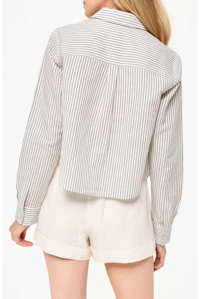 Monty Stripe Cotton & Linen Button-Up Shirt, Alternate, color, DOUBLE STRIPE