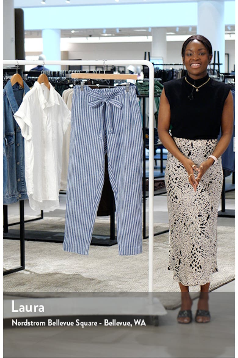 Giavanna Stripe Tapered Linen & Cotton Pants video