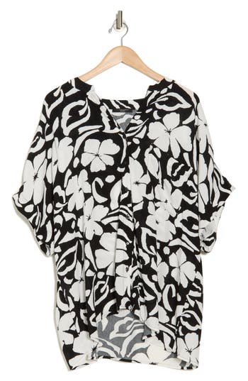 T TAHARI T TAHARI ELBOW SLEEVE BUTTON-UP SHIRT 